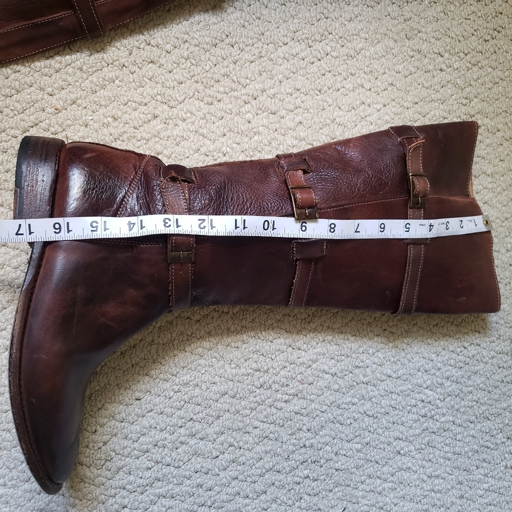 Bed Stu Cobbler Series Kitty Knee High Rustic Teak Leather Boots - Picture 9 of 16